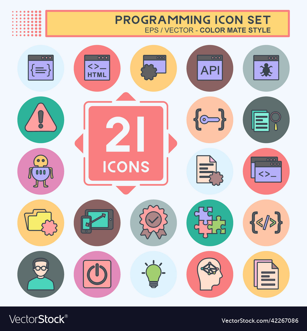 Programming icon set suitable for vector image Programming icon set suitable for