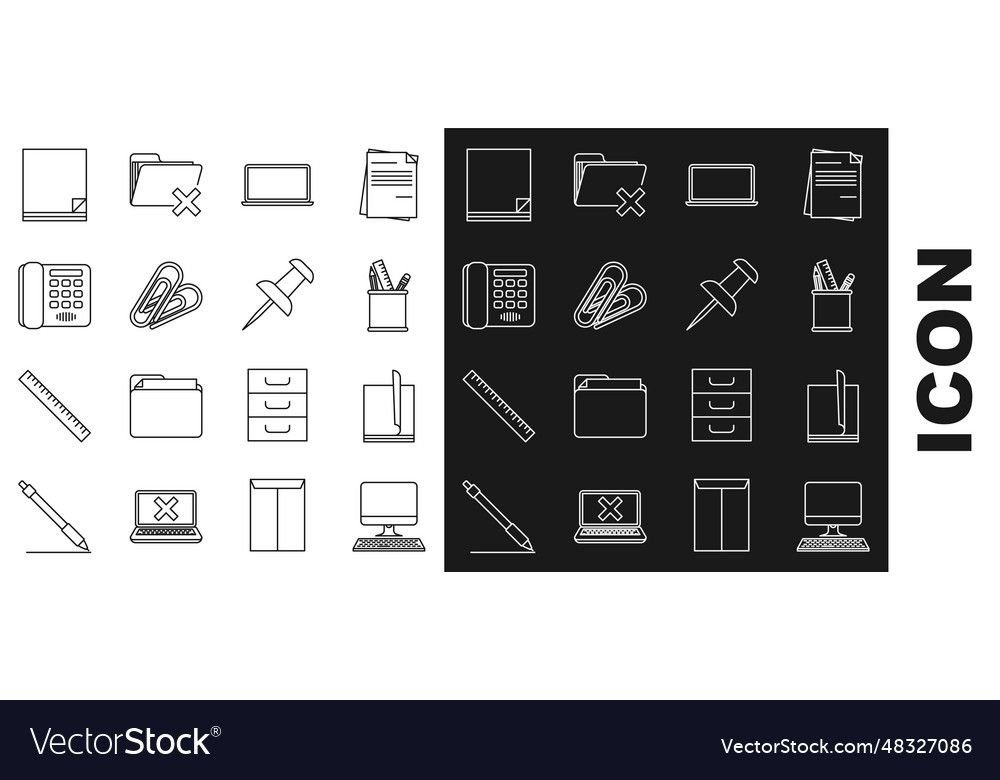 Set line computer monitor with keyboard file vector image Set line computer monitor with keyboard file