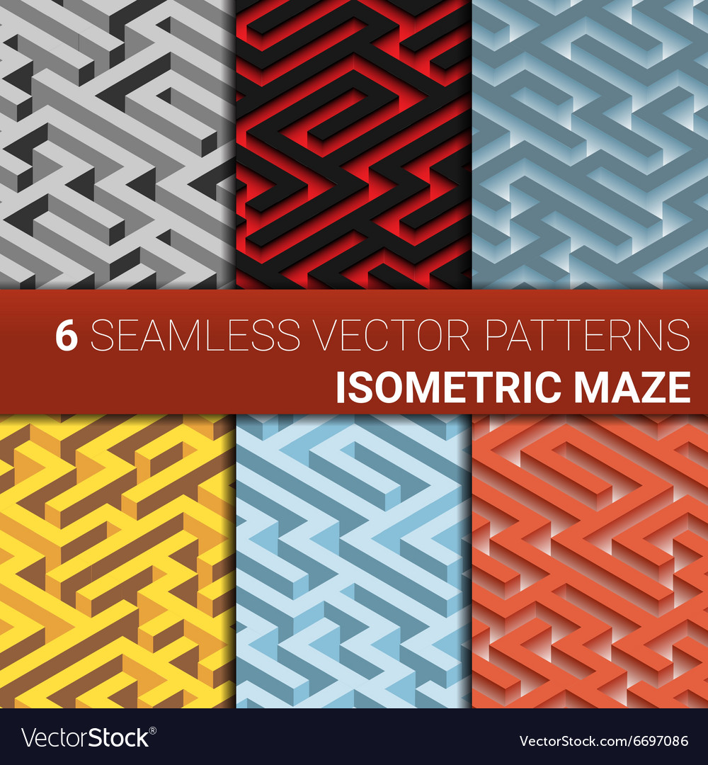 Set of six variants maze labyrinth - endless