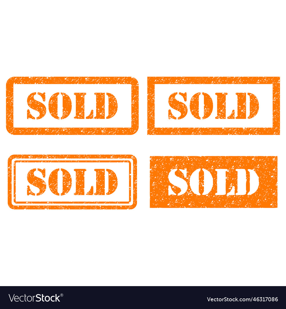 Set of sold out stamp symbol label sticker sign vector image Set of sold out stamp symbol label sticker sign