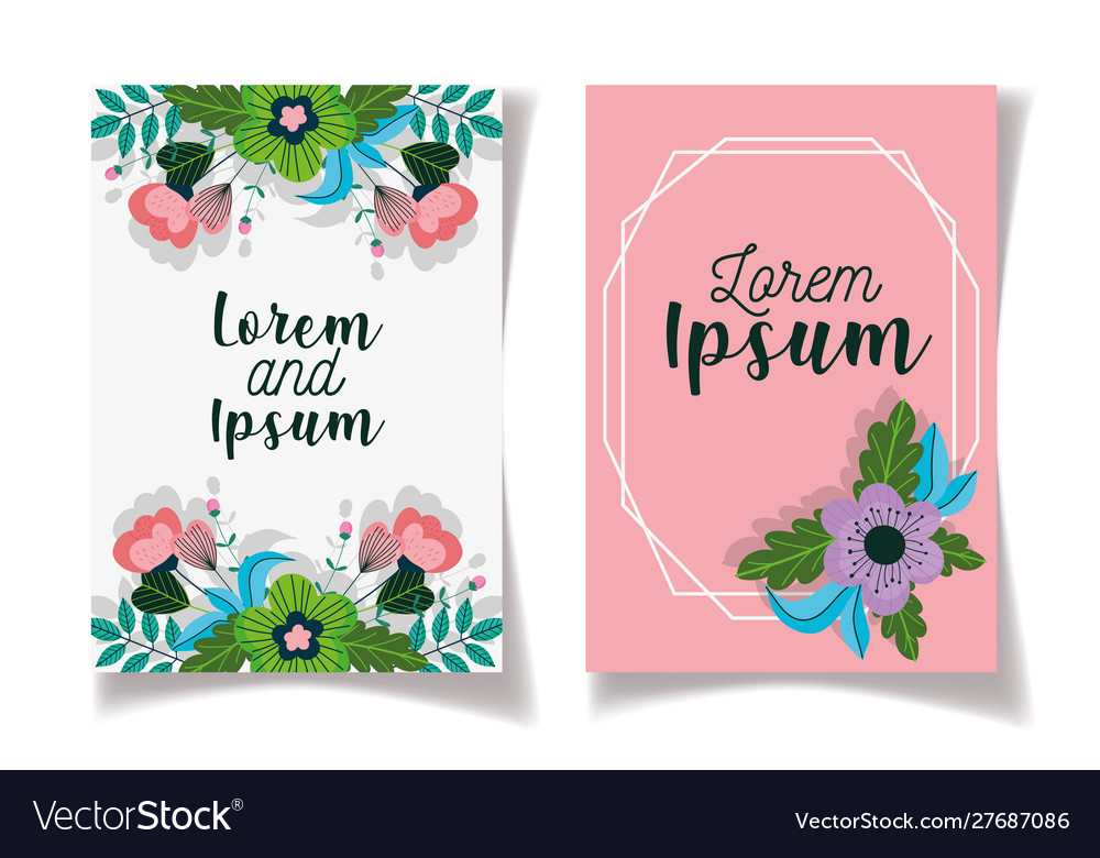 Wedding save date floral cards flowers leaves