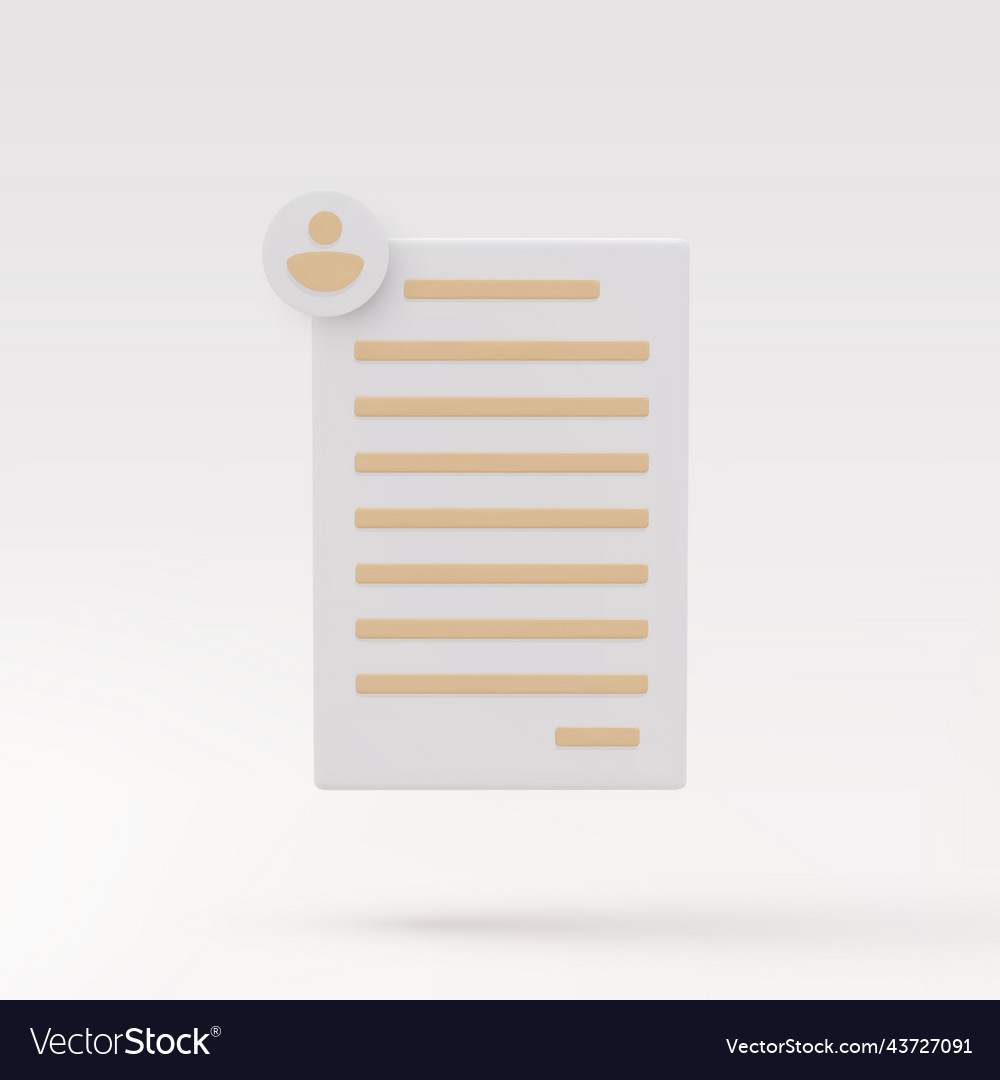 3d render documents personal data Vector Image 3d render documents personal data