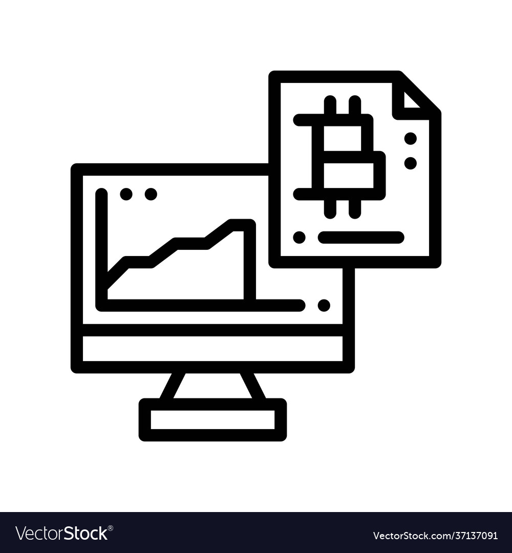 Bitcoin icon in line style Vector Image Bitcoin icon in line style