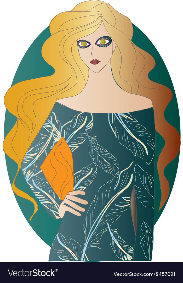 Blonde Haired Girl With Big Eyes Royalty Free Vector Image