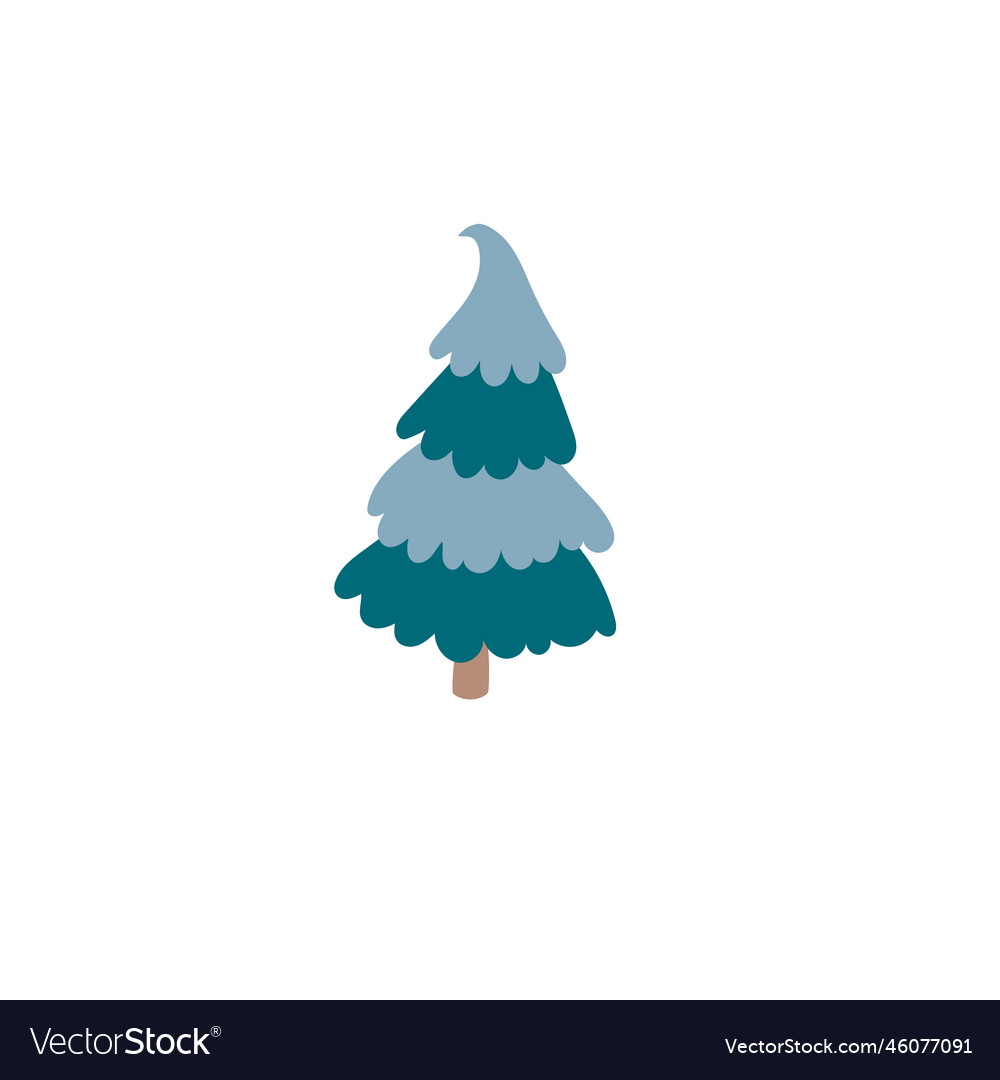 Blue and green christmas tree isolated on white Vector Image