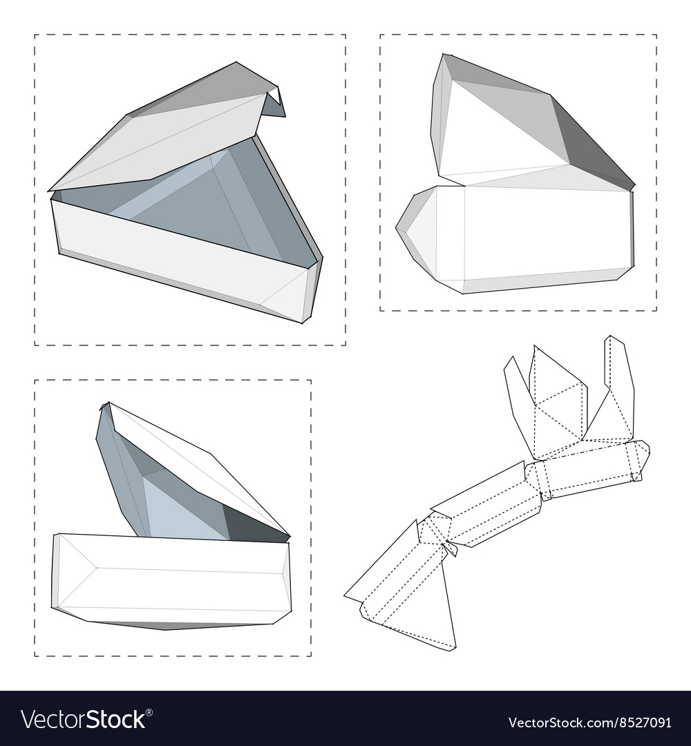 box with die cut template packing box for food vector image