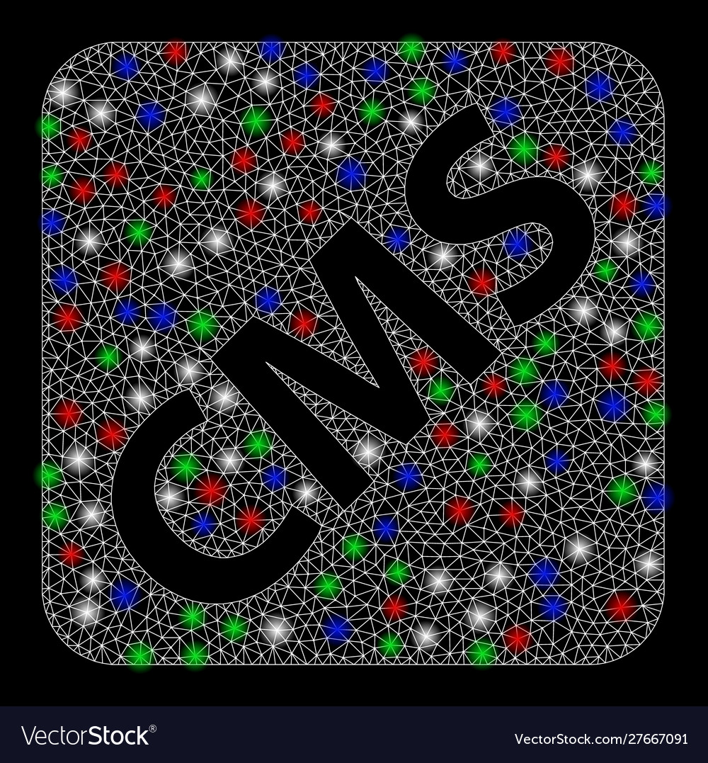 Bright mesh network cms with flash spots vector image Bright mesh network cms with flash spots