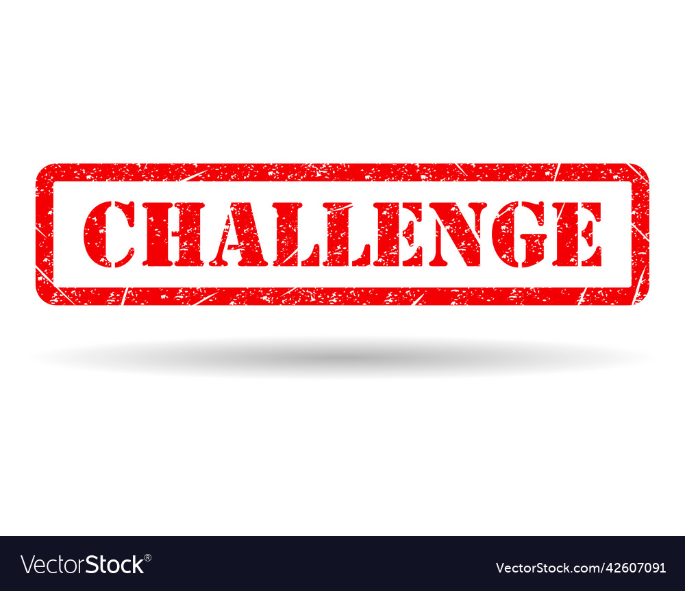 Challenge stamp symbol shdadow label sticker sign Vector Image