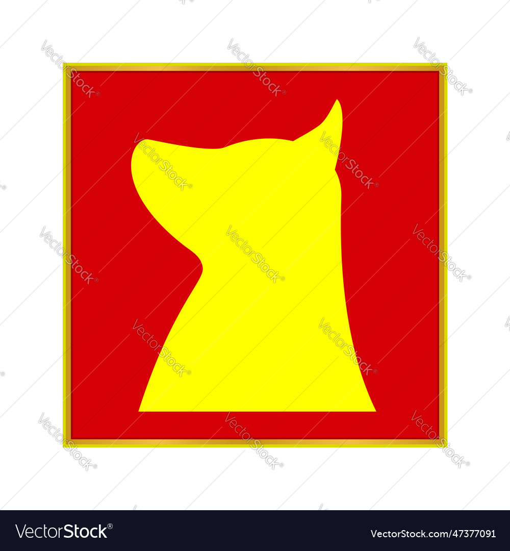 Dog silhouette on red frame