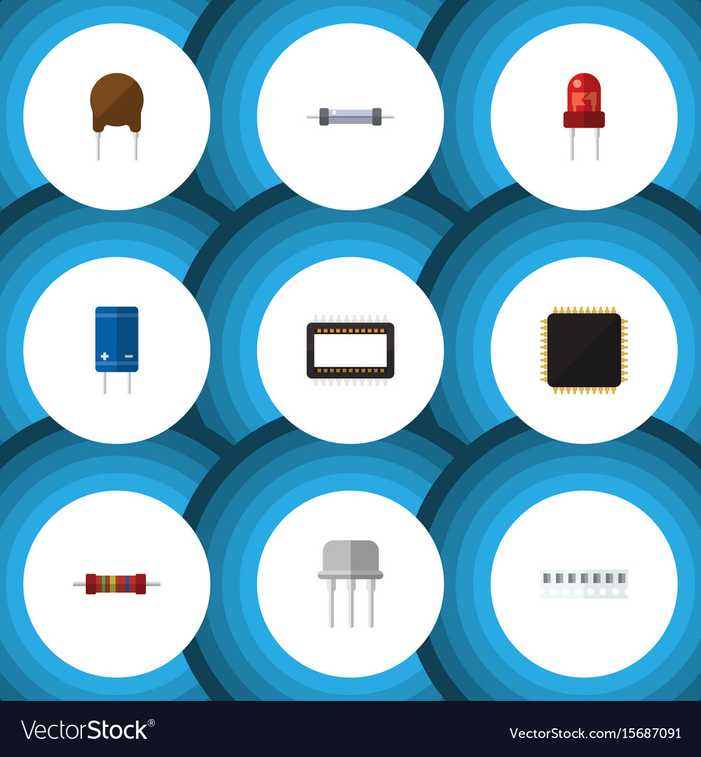 Flat icon technology set of triode memory