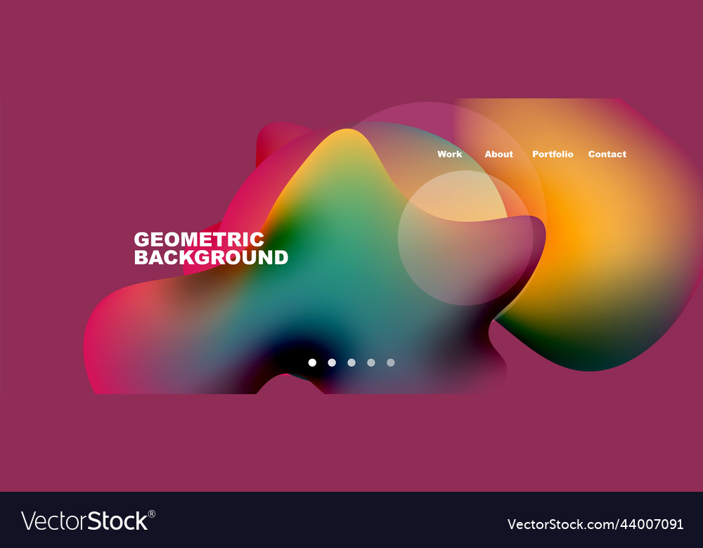 Flowing gradient colors and round elements vector image Flowing gradient colors and round elements