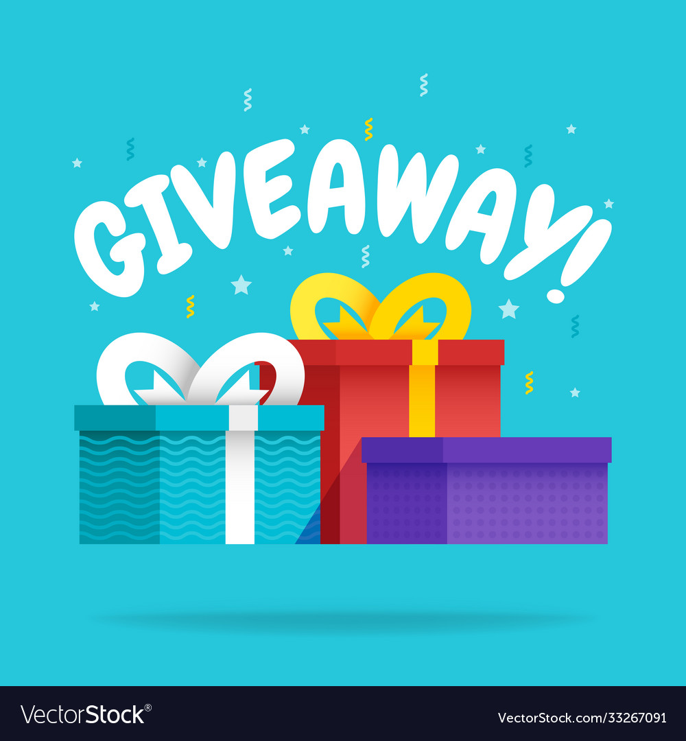 Gift box giveaway isolated icon social media Vector Image