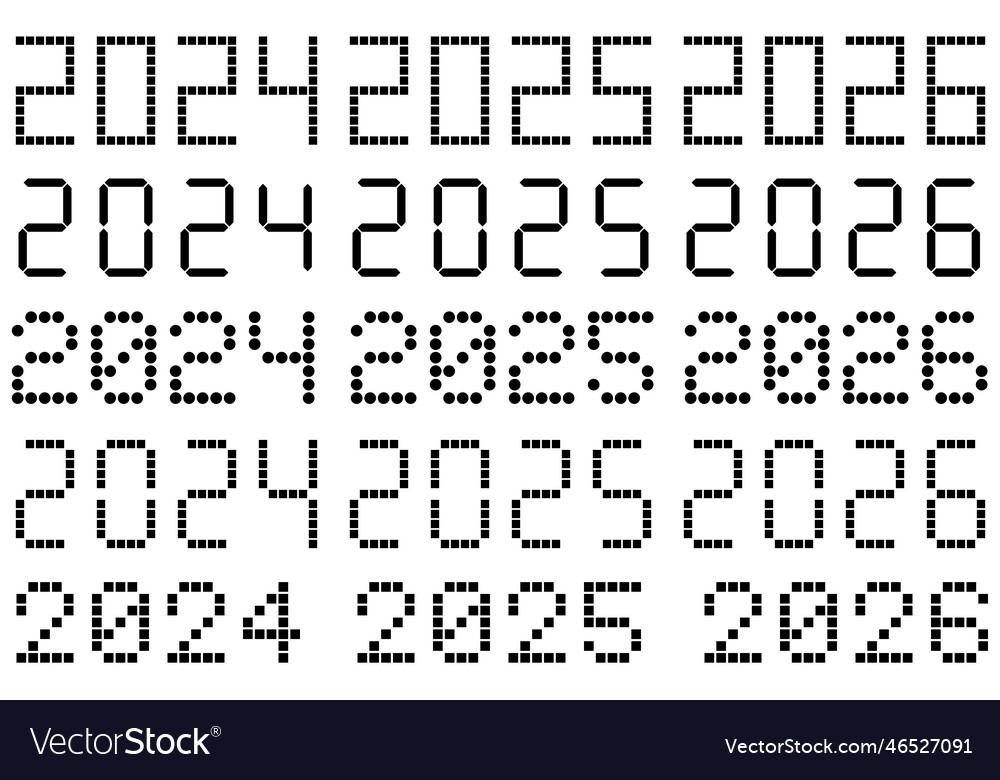 Happy new year 2024 2025 2026 vector image Happy new year 2024 2025 2026
