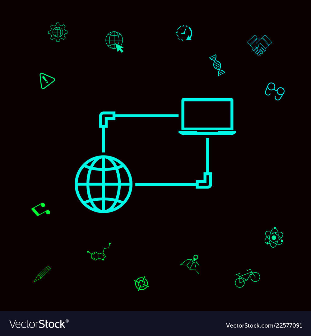 Internet connection data exchange transfer vector image Internet connection data exchange transfer