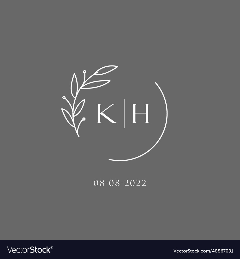 Letter kh wedding monogram logo design ideas