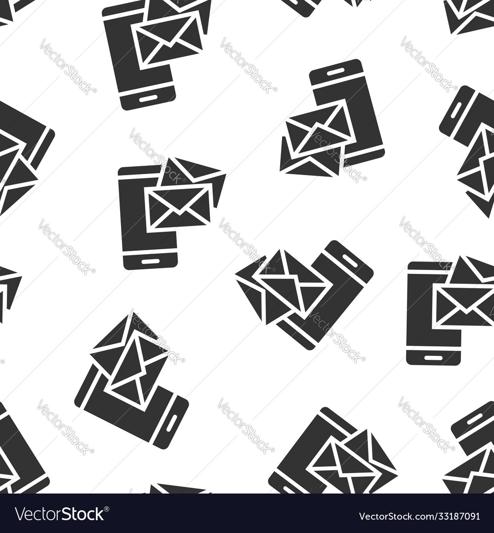Message on smartphone icon in flat style mail vector image Message on smartphone icon in flat style mail