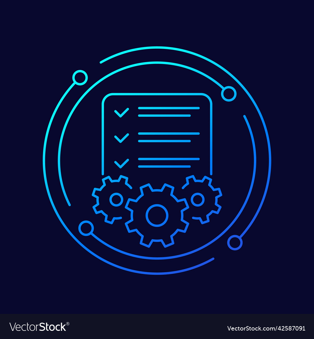 Procedures or project line icon