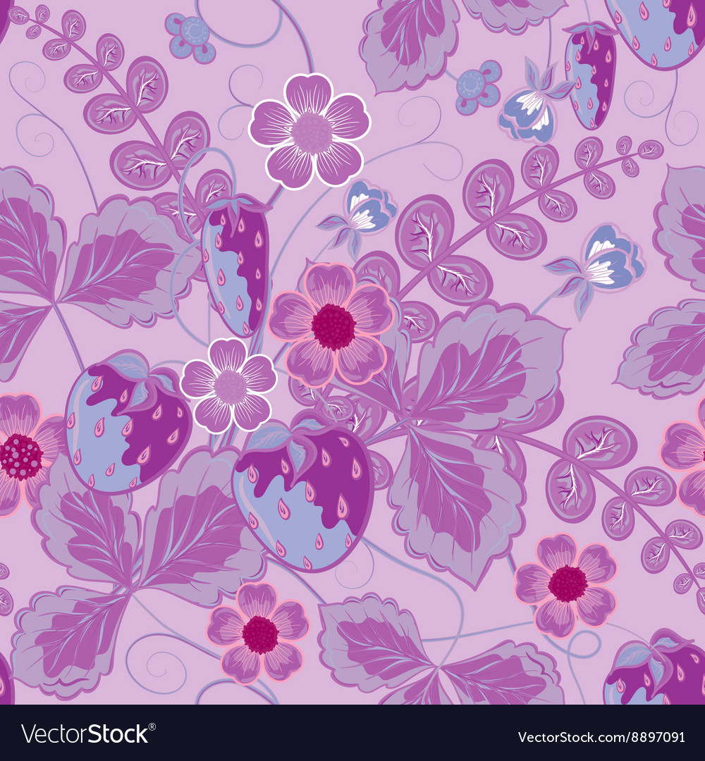 Repeating seamless pattern with strawberry