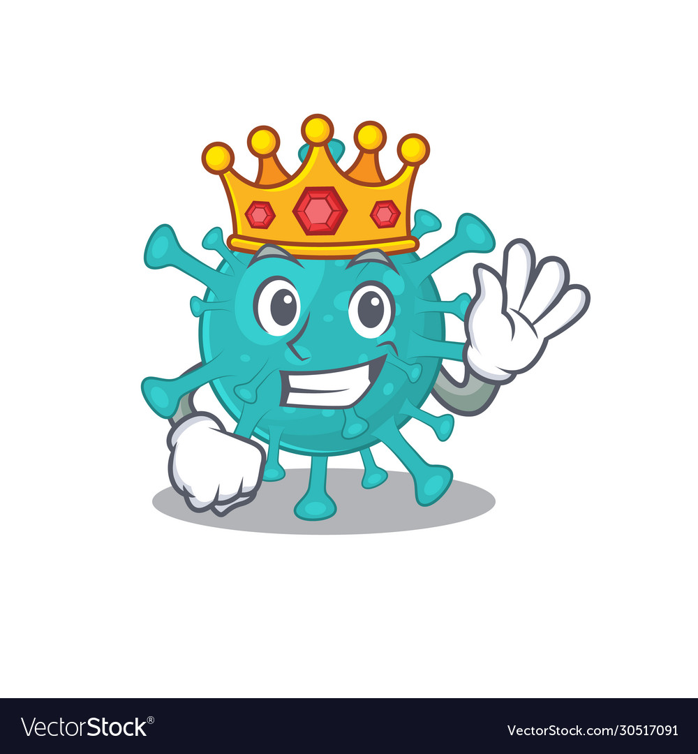 Royal king corona zygote virus cartoon Royalty Free Vector