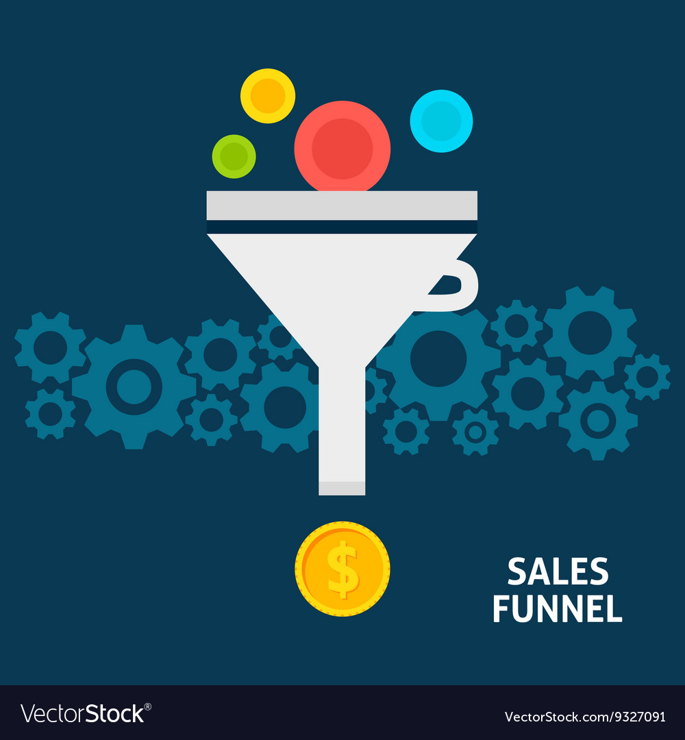 Sales funnel flat concept