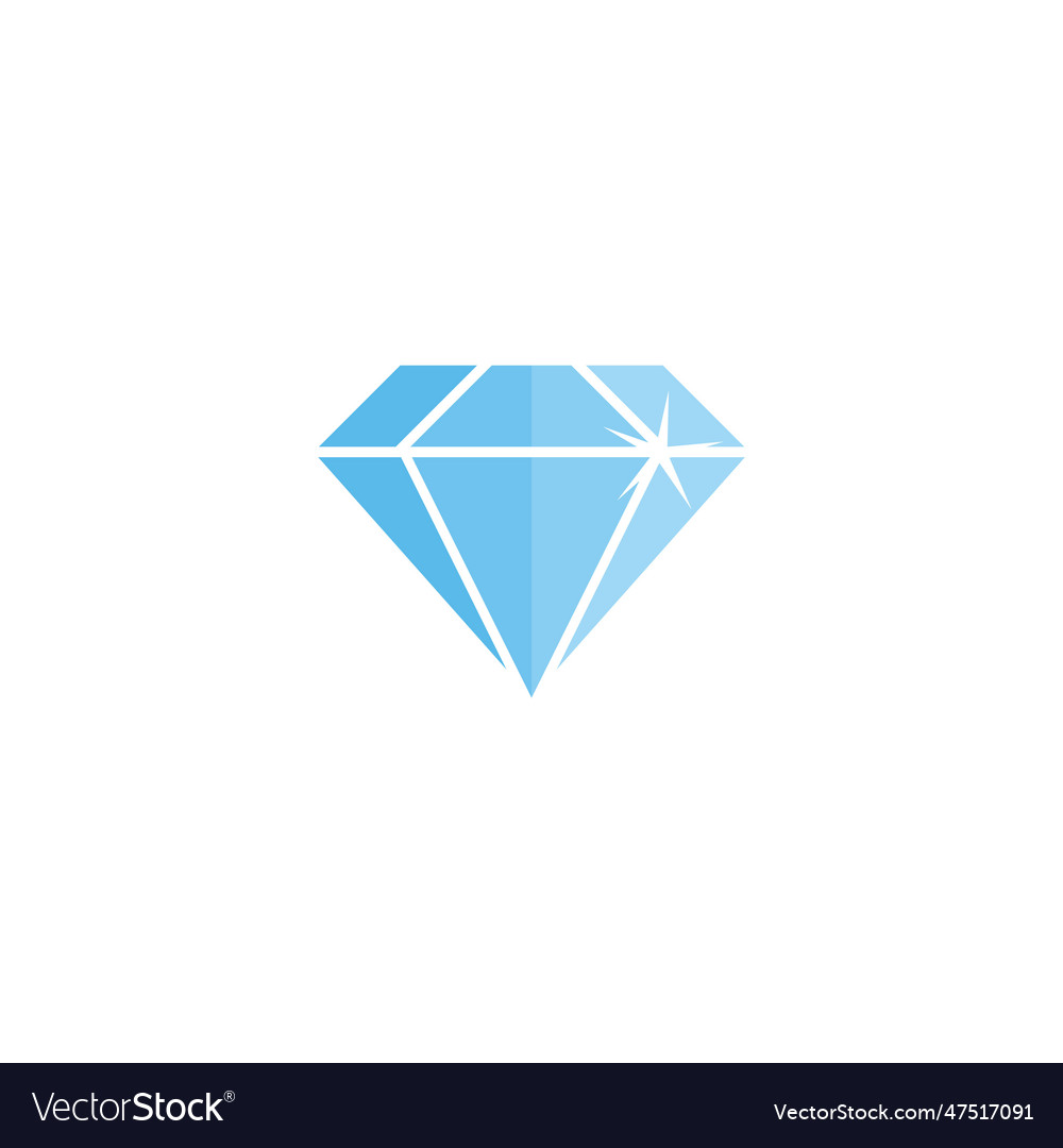 Shine gradient blue diamond symbol Royalty Free Vector Image