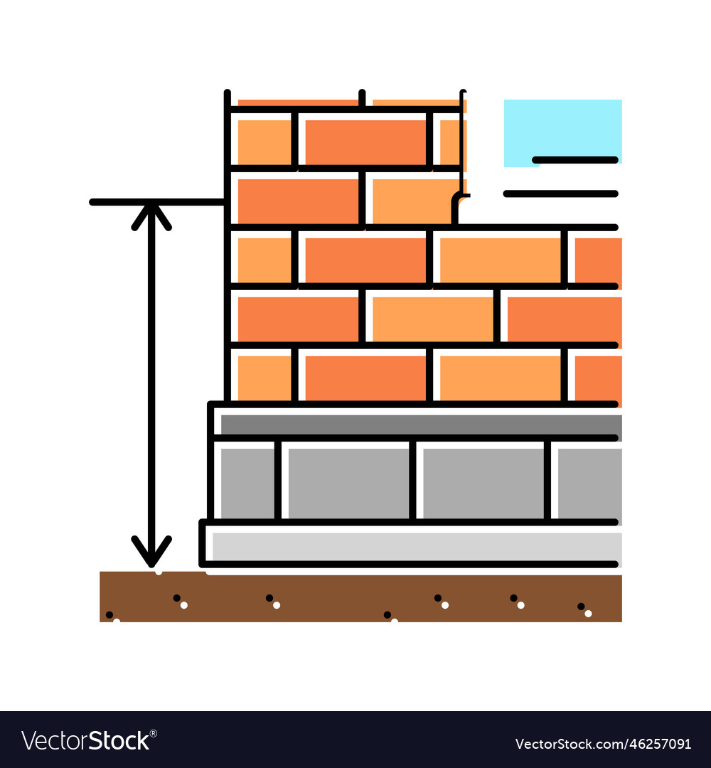 Sill level building structure color icon Vector Image Sill level building structure color icon