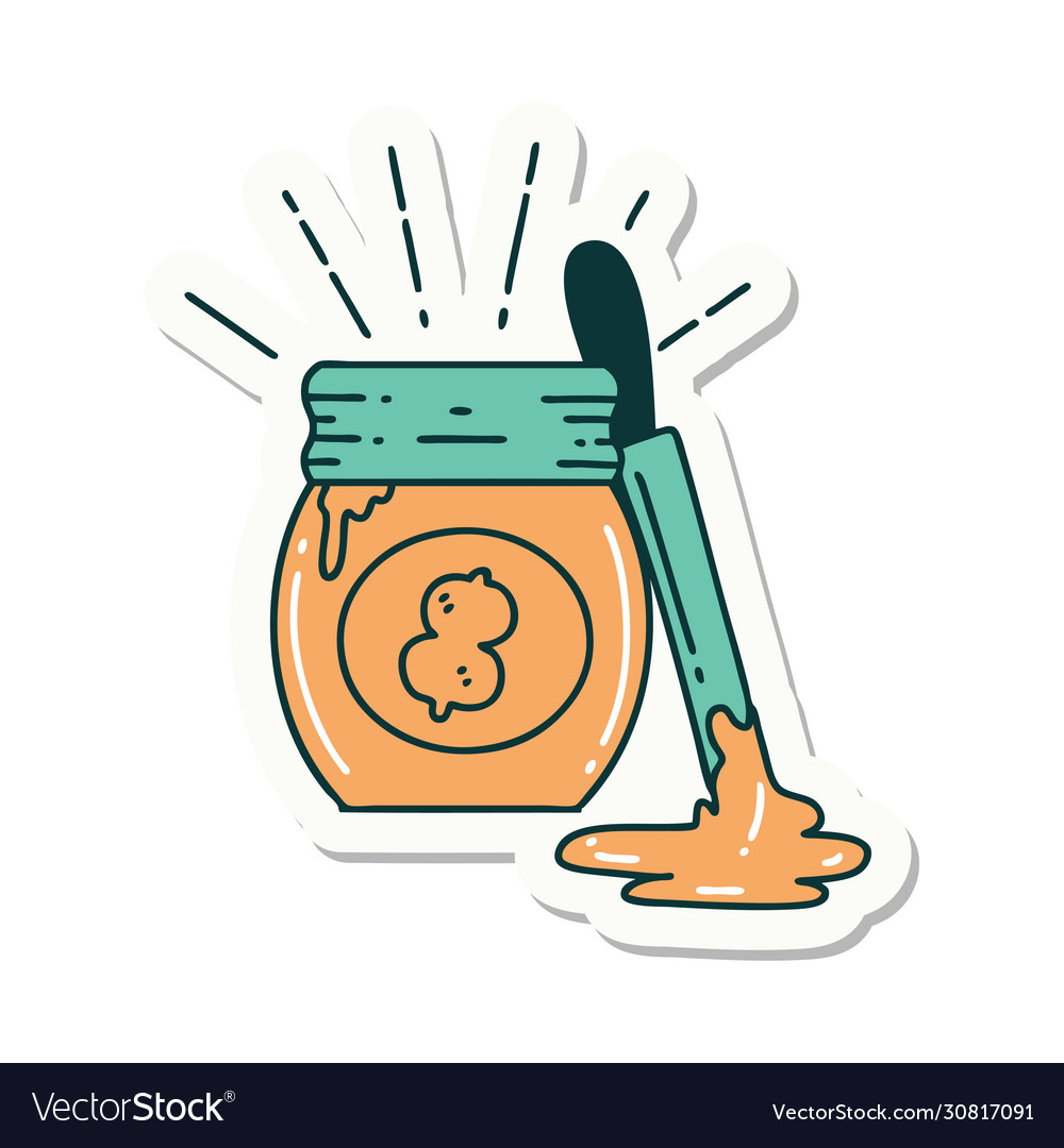 Sticker tattoo style peanut butter