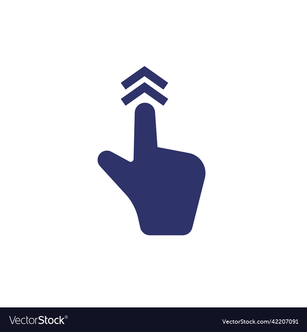 Swipe up icon hand gesture