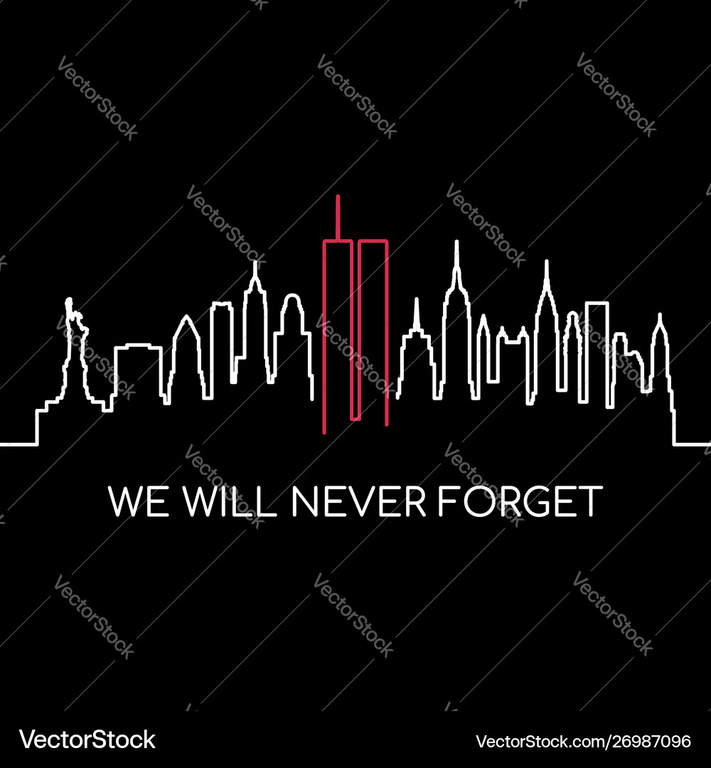 9/11 Memorial Banner - USA Royalty Free Vector Image
