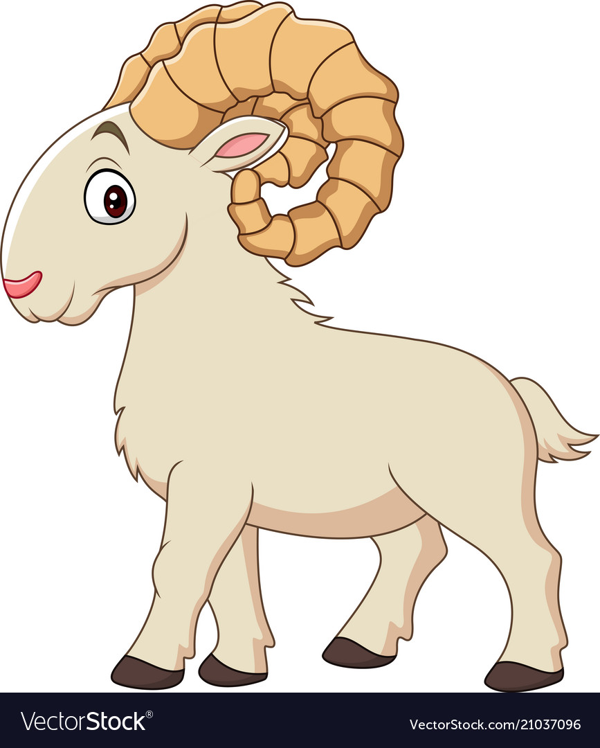 Cartoon funny goat isolated on white background Vector Image Cartoon funny goat isolated on white background Vector Image