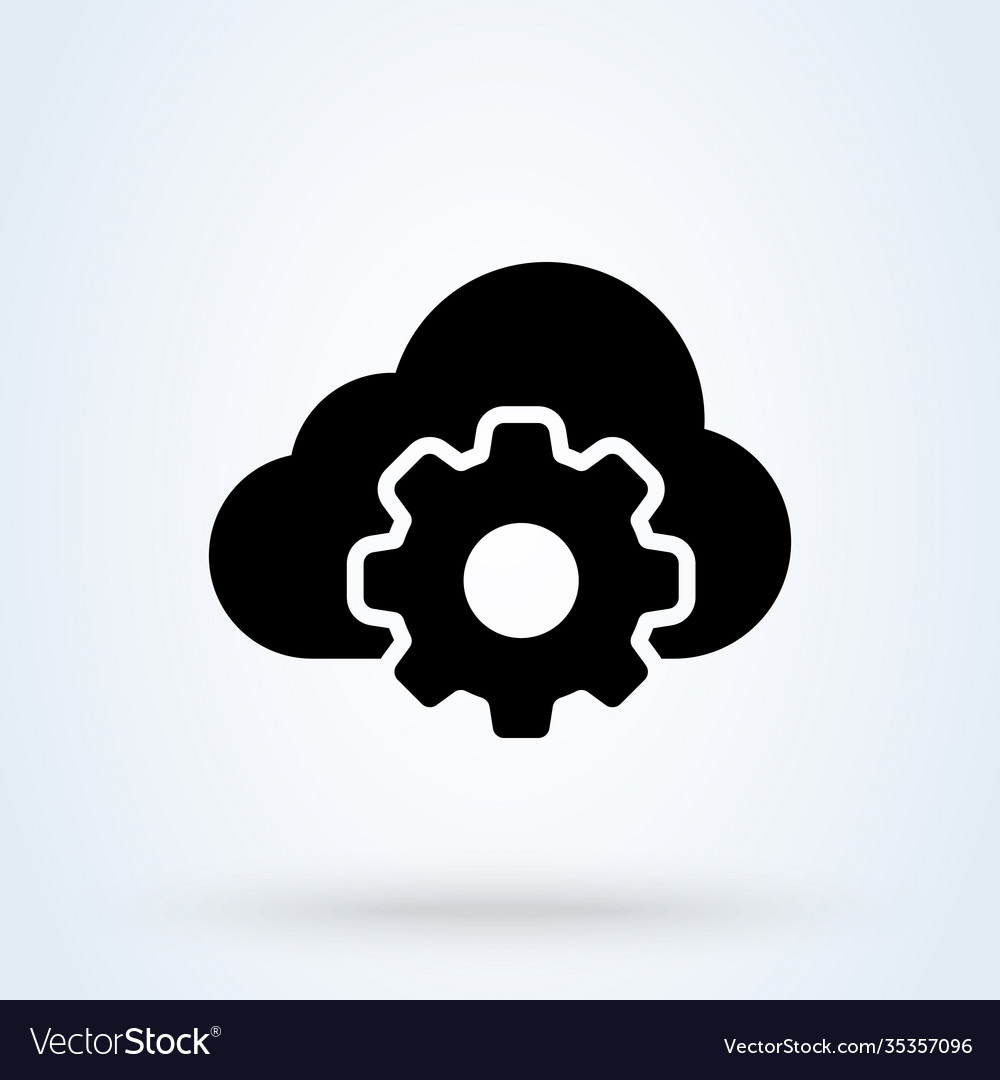 Cloud storage settings sign icon or logo web Vector Image Cloud storage settings sign icon or logo web
