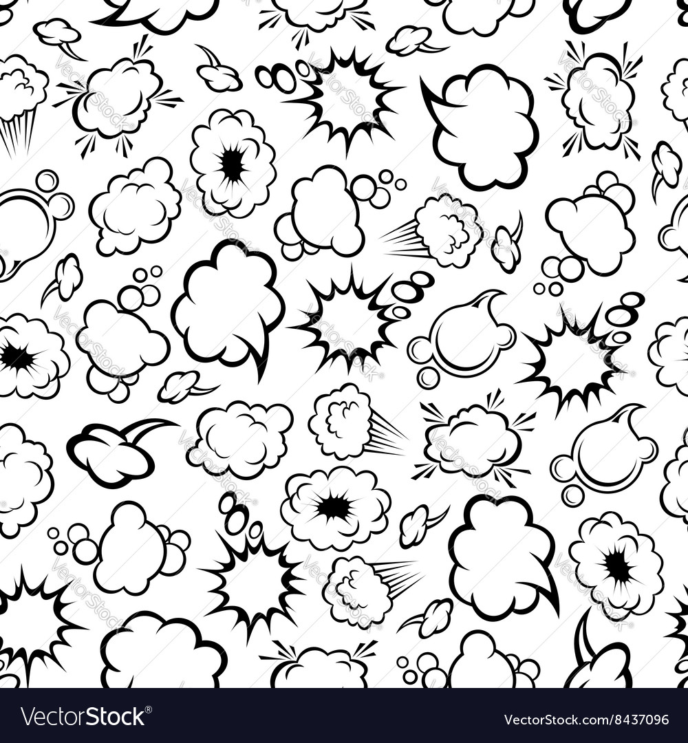 Comics speech bubbles explosions seamless pattern Vector Image