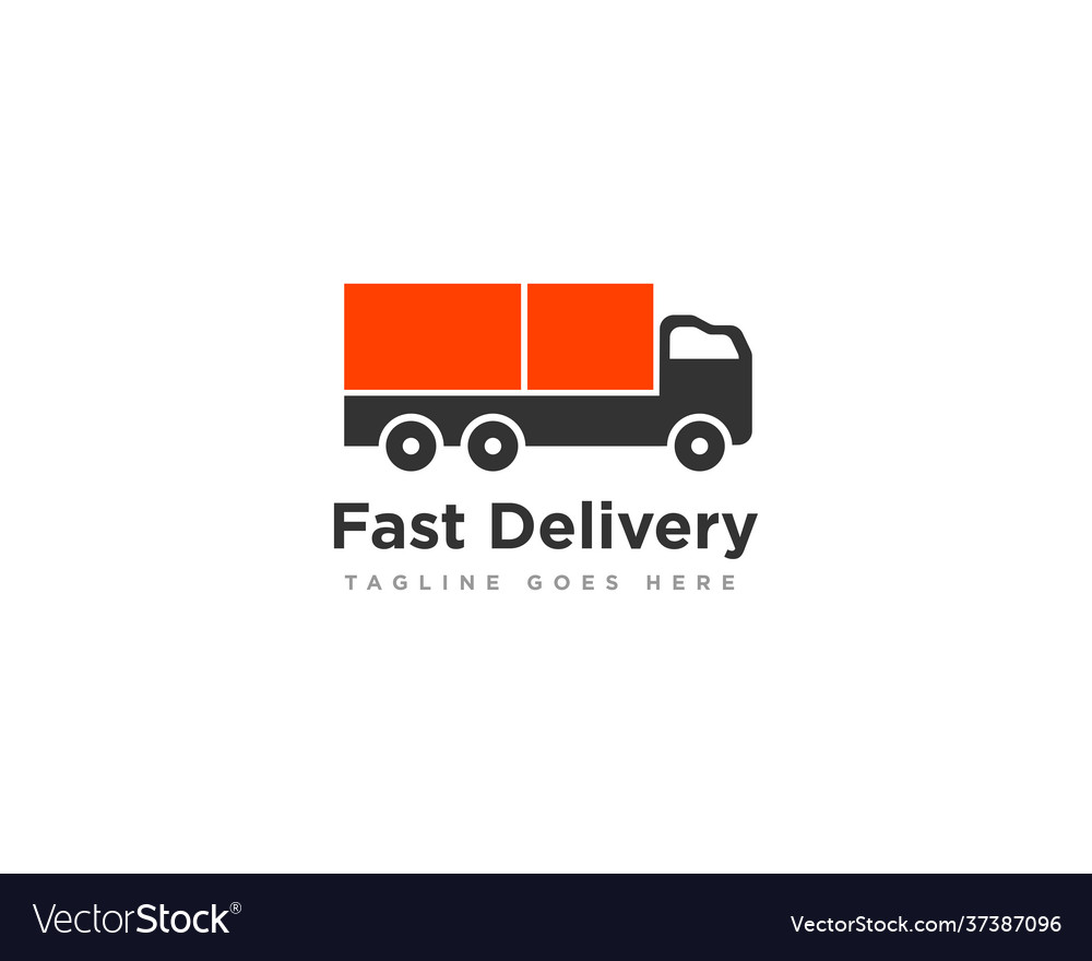 Delivery truck logo icon design Royalty Free Vector Image