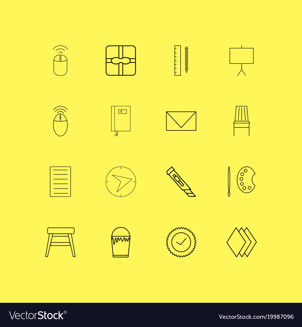 Design elements linear icon set simple outline