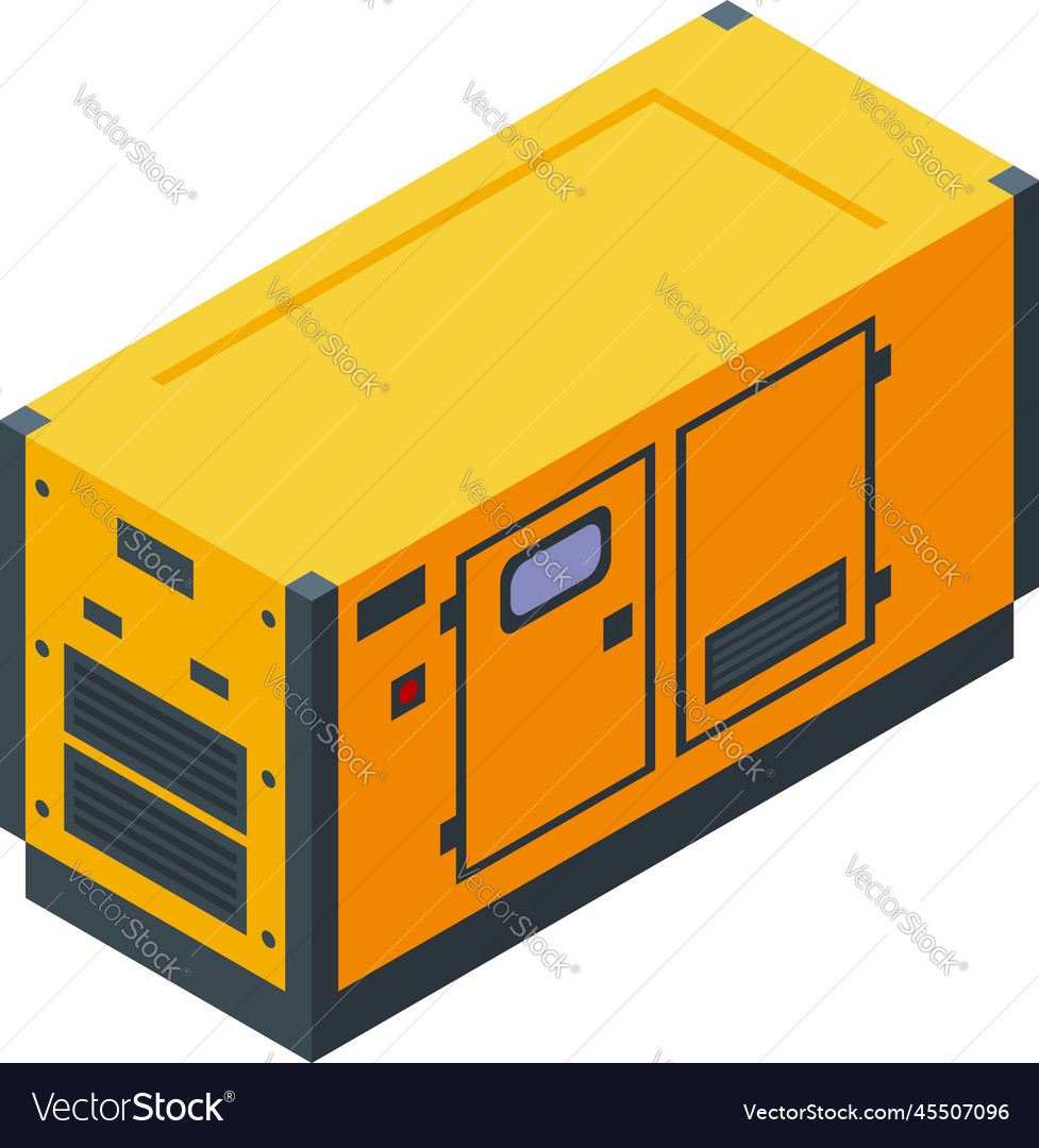 Diesel generator icon isometric power Royalty Free Vector