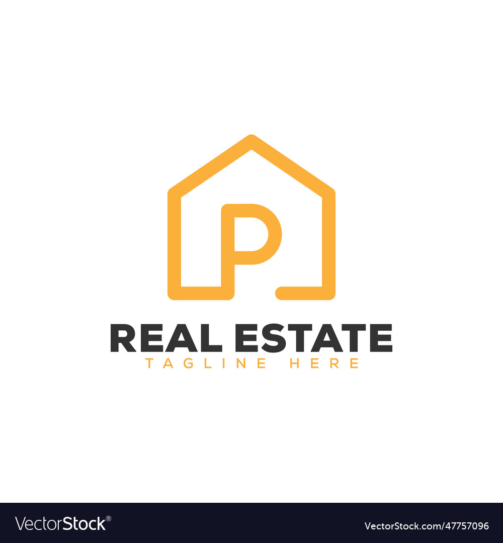 Eps10 initial letter p real estate logo Royalty Free Vector