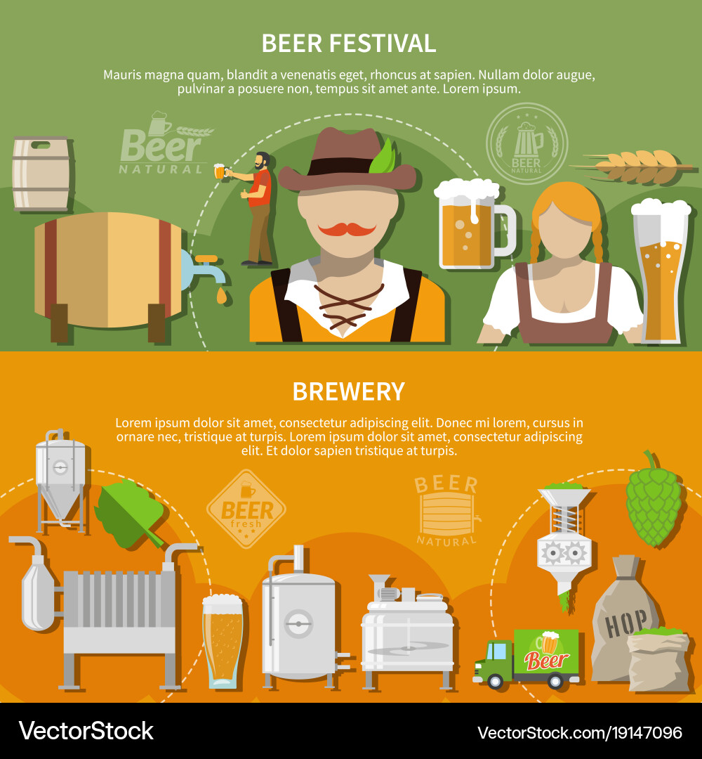 Flat beer banners Royalty Free Vector Image - VectorStock