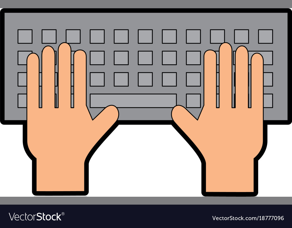 Hands user with keyboard