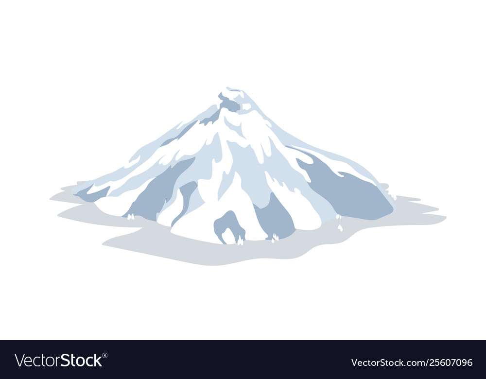 Inactive or dormant volcano covered snow ice