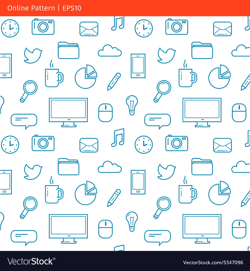 Line Icon Pattern - Flat Style