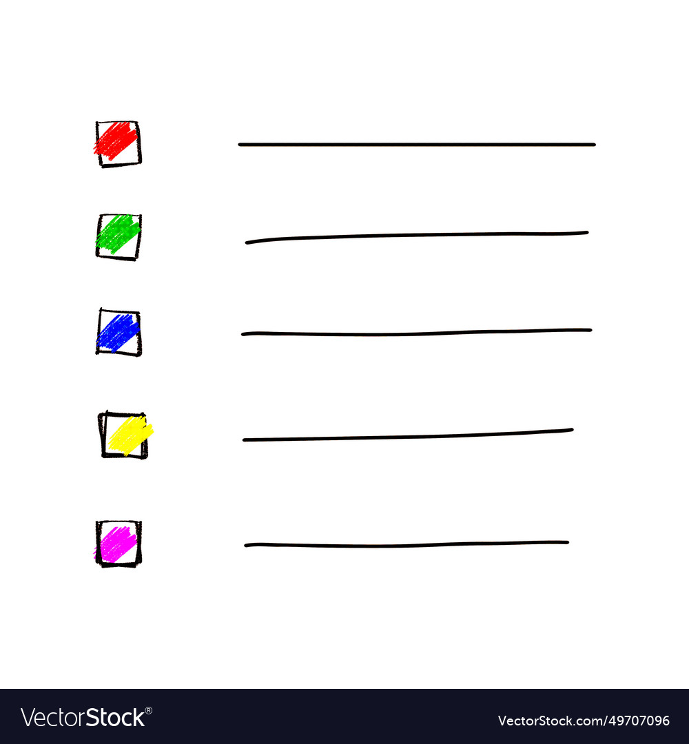 Notebook checklist planner bullet point vector image Notebook checklist planner bullet point