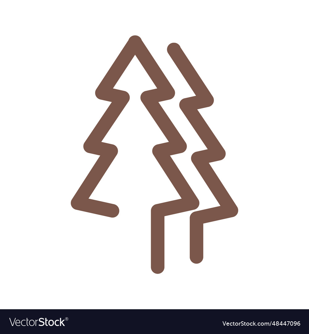 Pine tree icon line design template isolated