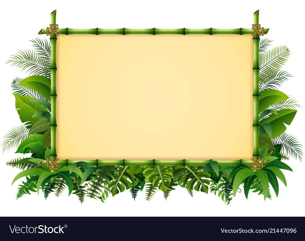 Tropical floral design background with green bambo