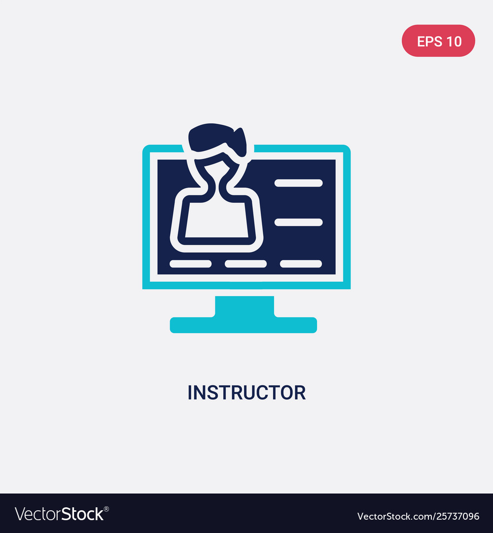 Two color instructor icon from e-learning Vector Image Two color instructor icon from e-learning