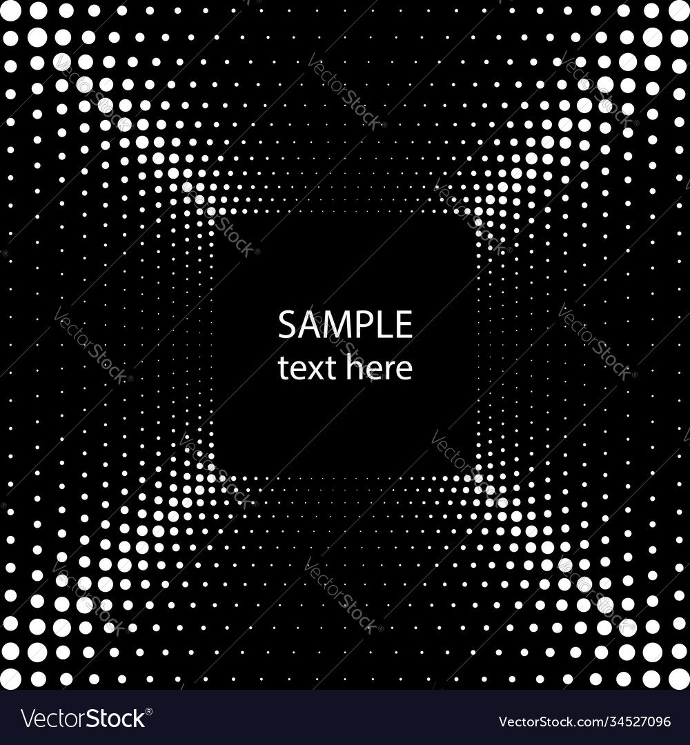 White concentric halftone dots in square form Vector Image White concentric halftone dots in square form