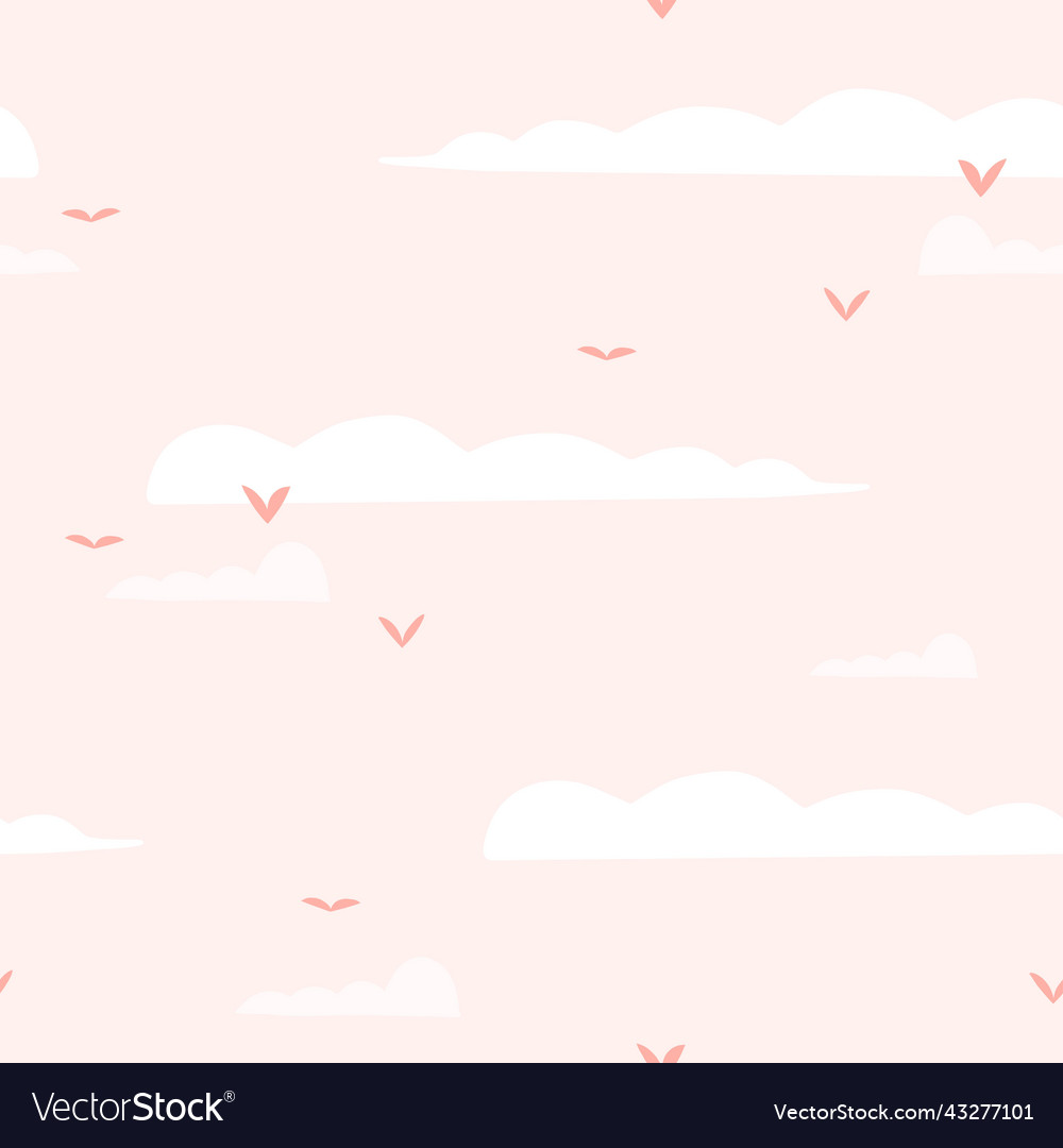 Abstract Cloud & Bird Pattern