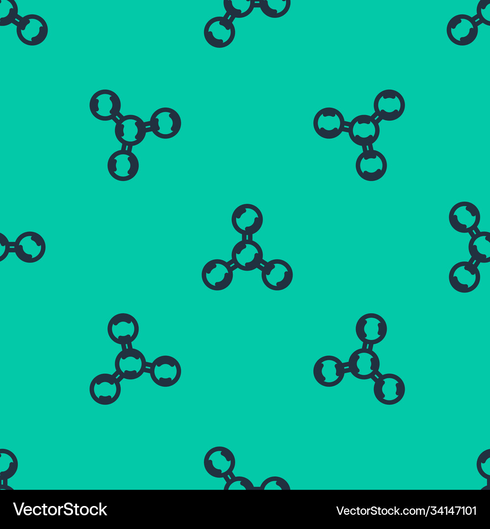 Blue line molecule icon isolated seamless pattern Vector Image