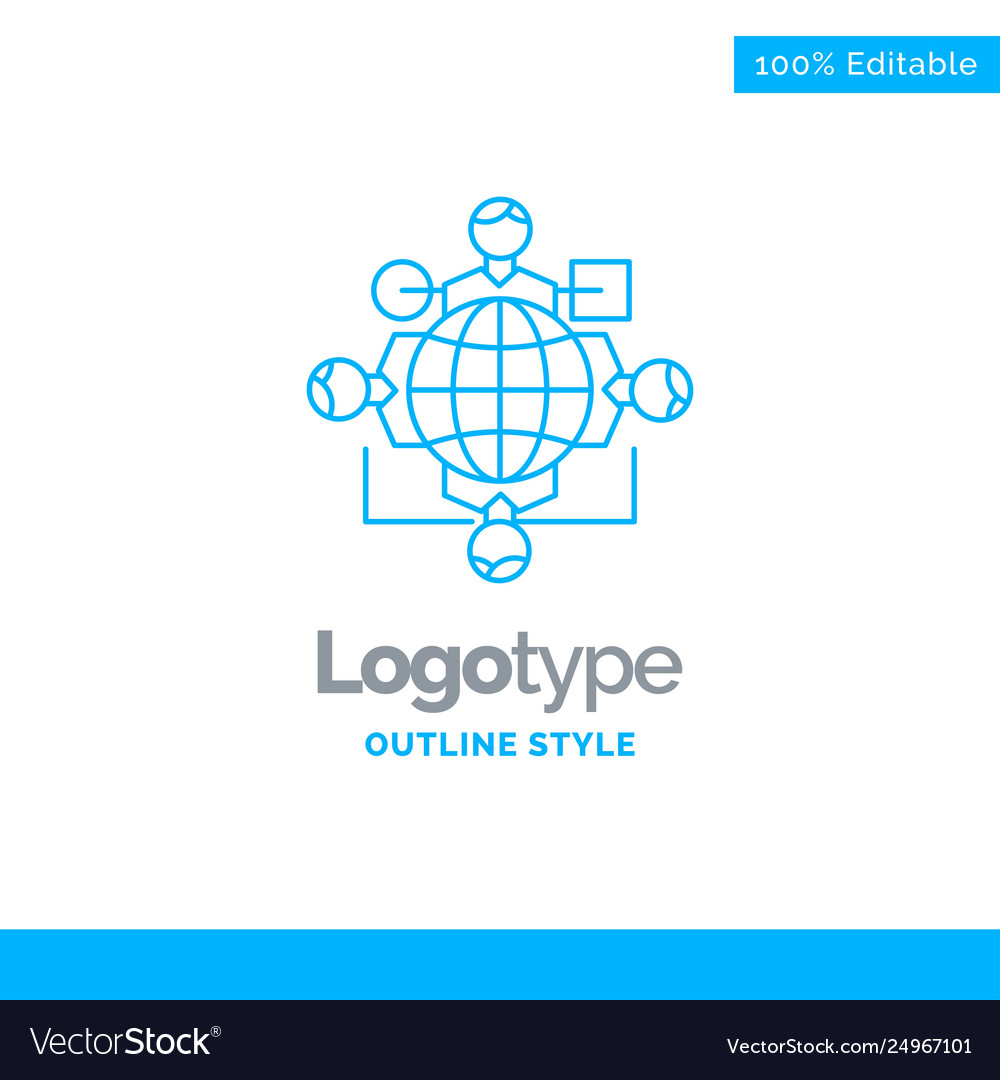 Blue logo design for function instruction logic vector image Blue logo design for function instruction logic