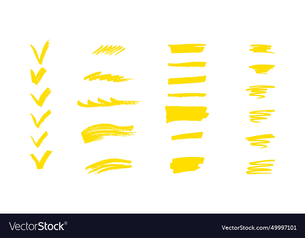 Brushes and elements for notes highlighting text Vector Image Brushes and elements for notes highlighting text