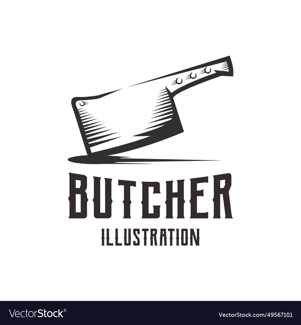 Butcher knife vintage retro style Royalty Free Vector Image